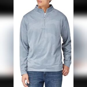 Peter Millar Men’s Performance Quarter Zip Gray Pullover